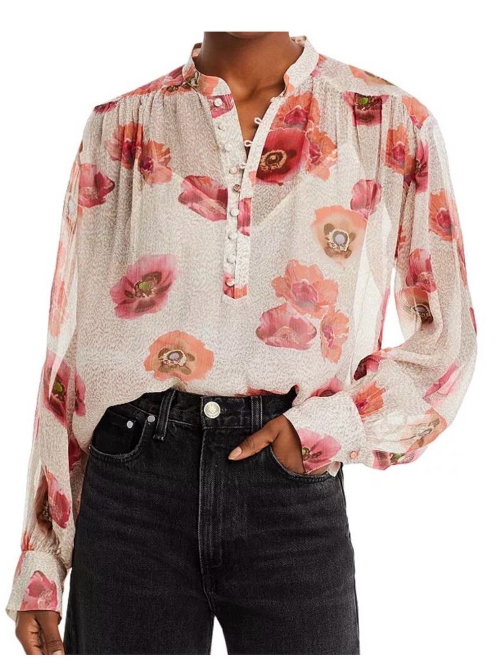 NEW RAG & BONE carla shirt in ivory floral- Size S